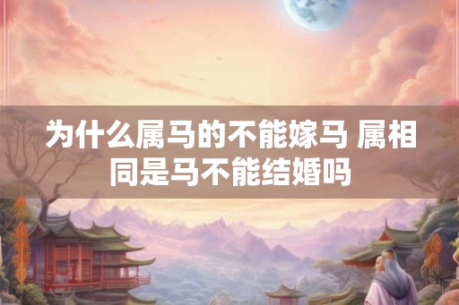 为什么属马的不能嫁马 属相同是马不能结婚吗 为什么属马的不能嫁马 属相同是马不能结婚吗