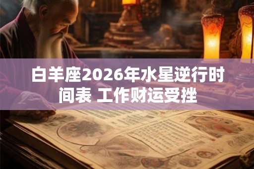 白羊座2026年水星逆行时间表 工作财运受挫