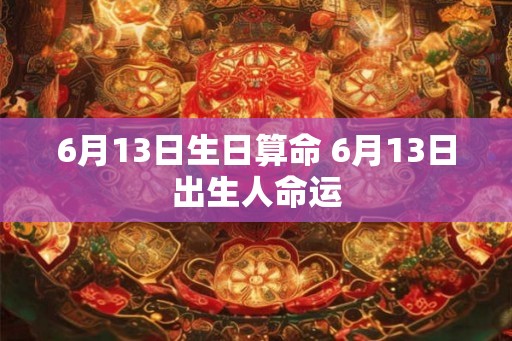 6月13日生日算命 6月13日出生人命运
