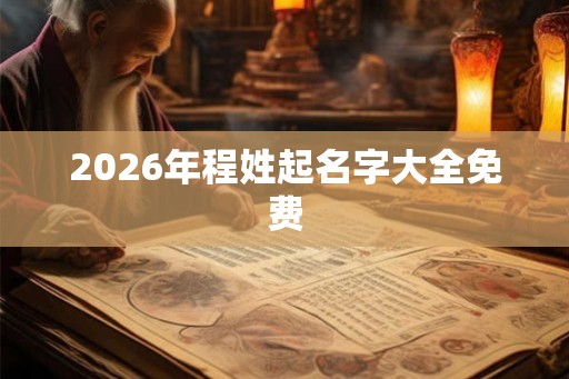 2026年程姓起名字大全免费