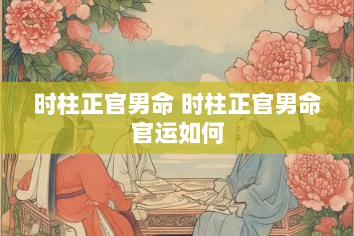 时柱正官男命 时柱正官男命官运如何