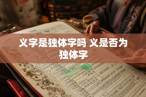 义字是独体字吗 义是否为独体字