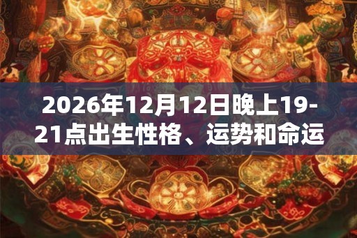 2026年12月12日晚上19-21点出生性格、运势和命运