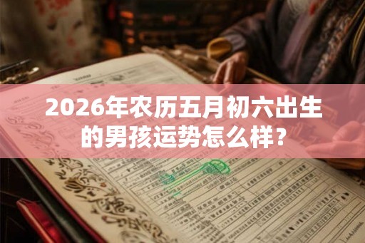 2026年农历五月初六出生的男孩运势怎么样？