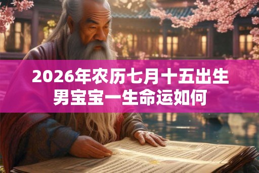 2026年农历七月十五出生男宝宝一生命运如何