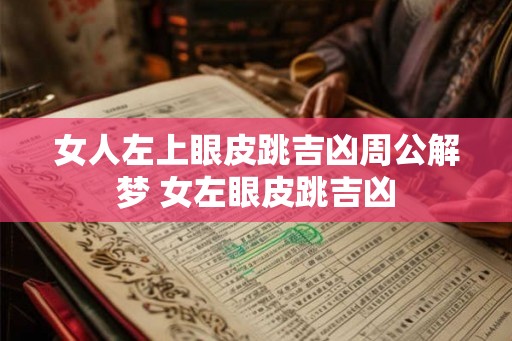 女人左上眼皮跳吉凶周公解梦 女左眼皮跳吉凶