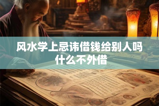 风水学上忌讳借钱给别人吗 什么不外借