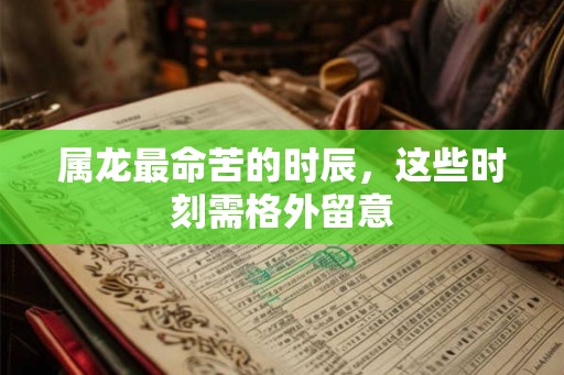 属龙最命苦的时辰，这些时刻需格外留意