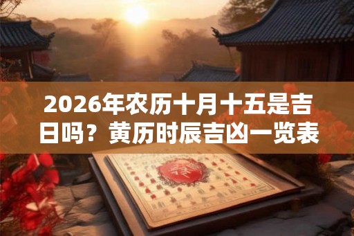 2026年农历十月十五是吉日吗？黄历时辰吉凶一览表