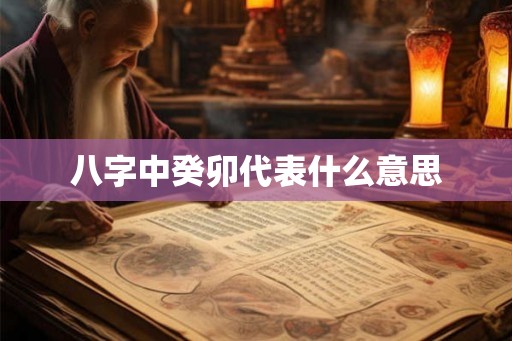 八字中癸卯代表什么意思