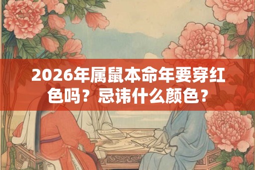 2026年属鼠本命年要穿红色吗？忌讳什么颜色？
