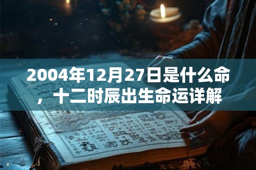 2004年12月27日是什么命,十二时辰出生命运详解 2004年12月27日是什么命,十二时辰出生命运详解