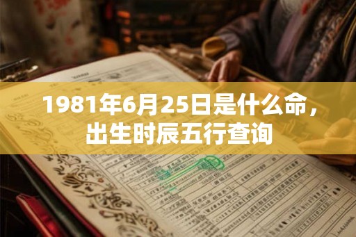 1981年6月25日是什么命，出生时辰五行查询