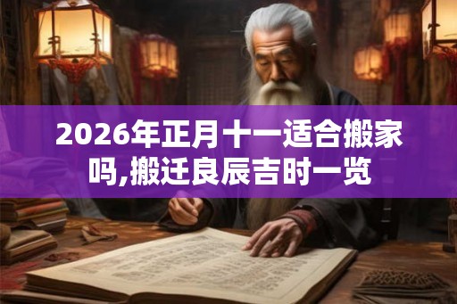2026年正月十一适合搬家吗,搬迁良辰吉时一览