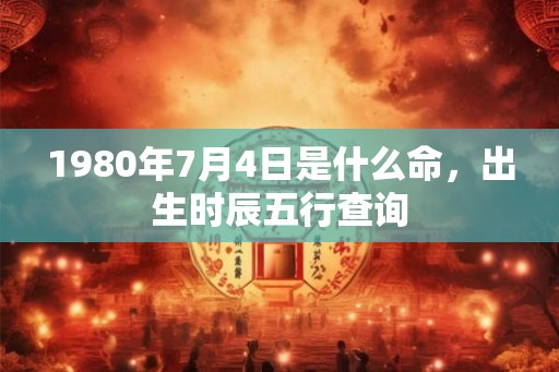 1980年7月4日是什么命，出生时辰五行查询