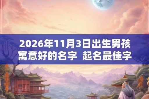 2026年11月3日出生男孩寓意好的名字  起名最佳字