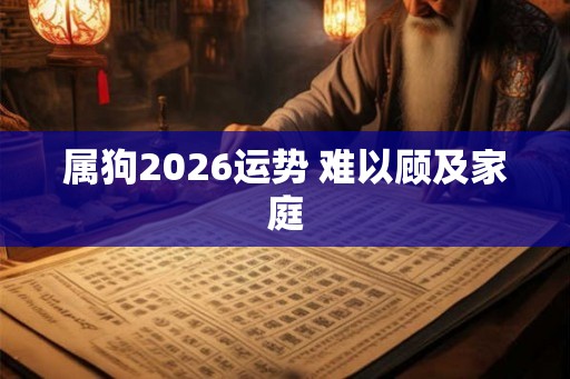 属狗2026运势 难以顾及家庭