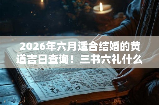 2026年六月适合结婚的黄道吉日查询！三书六礼什么意思