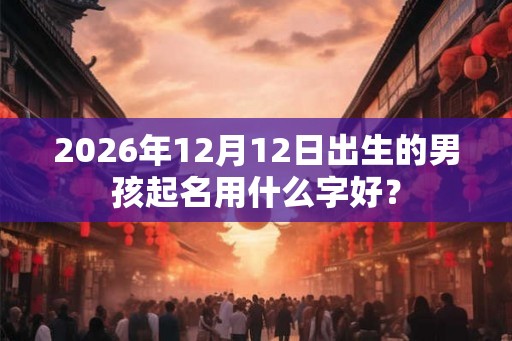 2026年12月12日出生的男孩起名用什么字好？