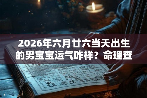 2026年六月廿六当天出生的男宝宝运气咋样？命理查询