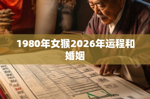 1980年女猴2026年运程和婚姻 1980年女猴2026年运程和婚姻