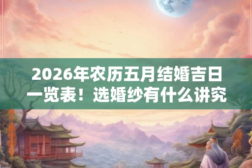 2026年农历五月结婚吉日一览表！选婚纱有什么讲究