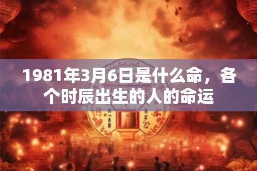 1981年3月6日是什么命，各个时辰出生的人的命运