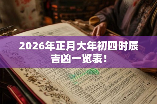 2026年正月大年初四时辰吉凶一览表！