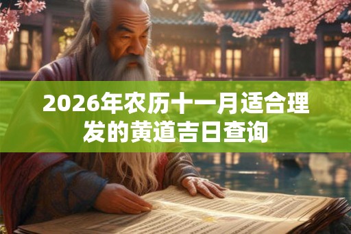 2026年农历十一月适合理发的黄道吉日查询