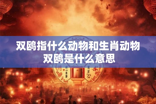 双鸥指什么动物和生肖动物 双鸥是什么意思