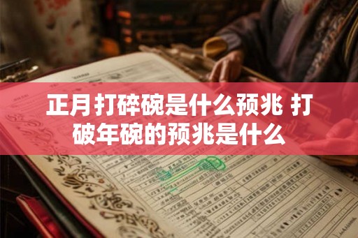 正月打碎碗是什么预兆 打破年碗的预兆是什么