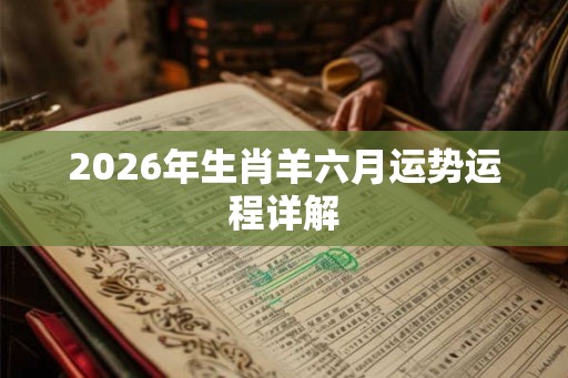 2026年生肖羊六月运势运程详解