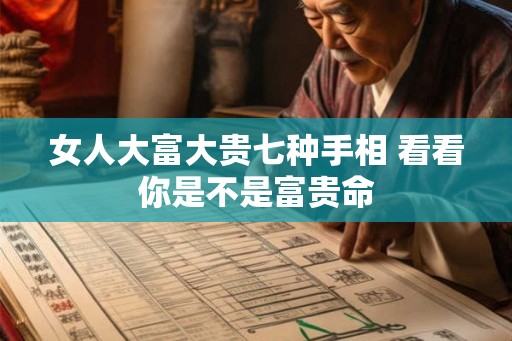 女人大富大贵七种手相 看看你是不是富贵命 女人大富大贵七种手相 看看你是不是富贵命
