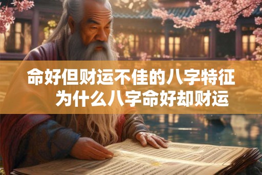 命好但财运不佳的八字特征　 为什么八字命好却财运不佳