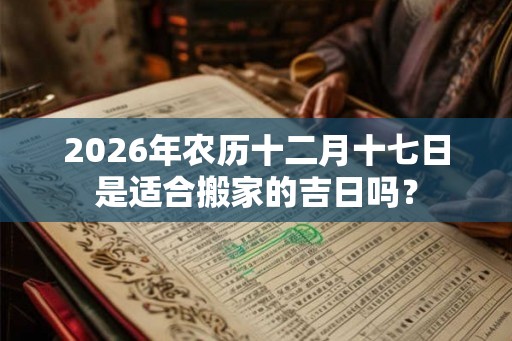 2026年农历十二月十七日是适合搬家的吉日吗？