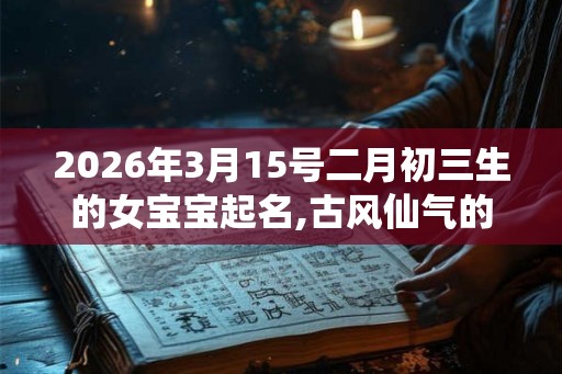 2026年3月15号二月初三生的女宝宝起名,古风仙气的名字 2026年3月15号二月初三生的女宝宝起名,古风仙气的名字