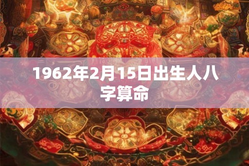 1962年2月15日出生人八字算命