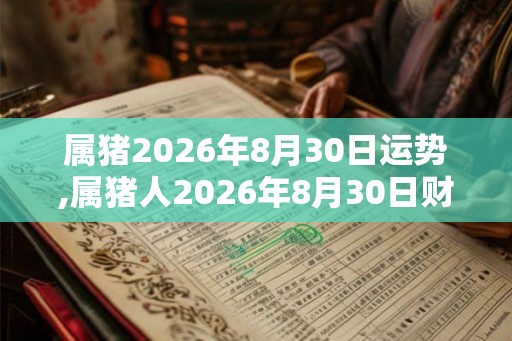 属猪2026年8月30日运势,属猪人2026年8月30日财运,生肖猪2026年8月30日运势