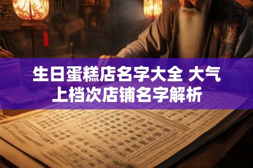 生日蛋糕店名字大全 大气上档次店铺名字解析