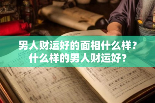 男人财运好的面相什么样？什么样的男人财运好？