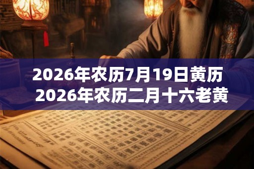 2026年农历7月19日黄历  2026年农历二月十六老黄历