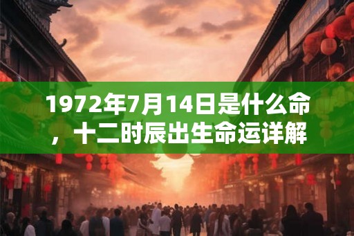 1972年7月14日是什么命，十二时辰出生命运详解