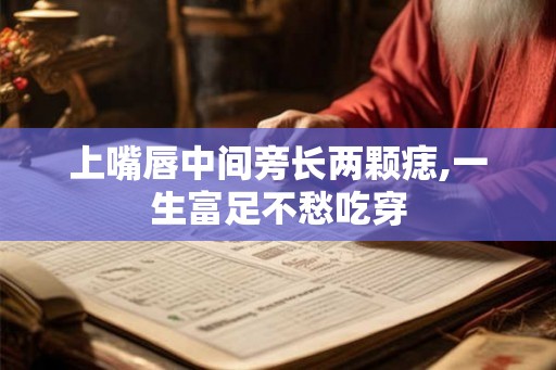 上嘴唇中间旁长两颗痣,一生富足不愁吃穿