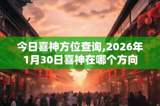 今日喜神方位查询,2026年1月30日喜神在哪个方向