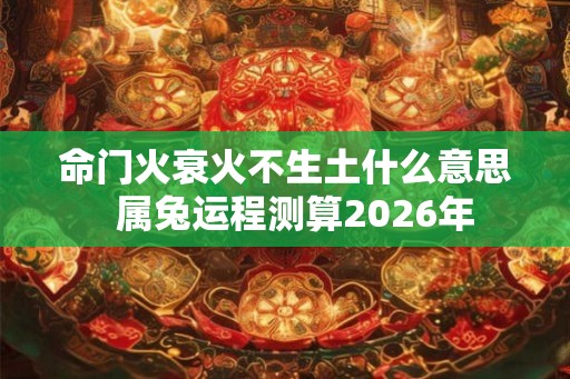 命门火衰火不生土什么意思  属兔运程测算2026年