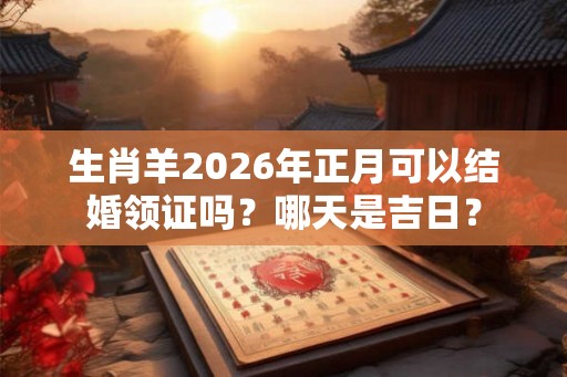 生肖羊2026年正月可以结婚领证吗？哪天是吉日？