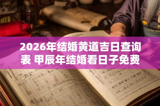 2026年结婚黄道吉日查询表 甲辰年结婚看日子免费测算 2026年结婚黄道吉日查询表 甲辰年结婚看日子免费测算