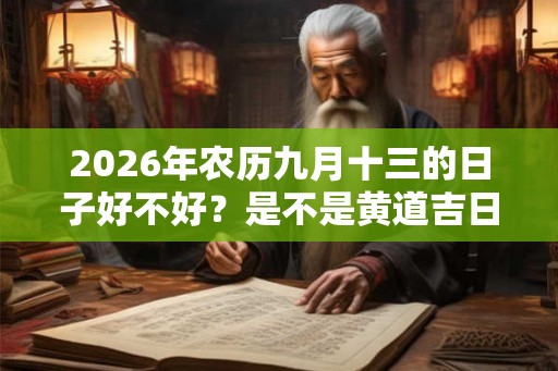 2026年农历九月十三的日子好不好？是不是黄道吉日？