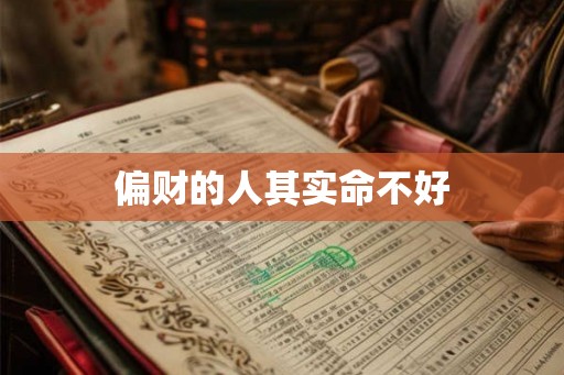 偏财的人其实命不好