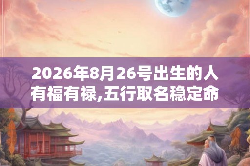 2026年8月26号出生的人有福有禄,五行取名稳定命局